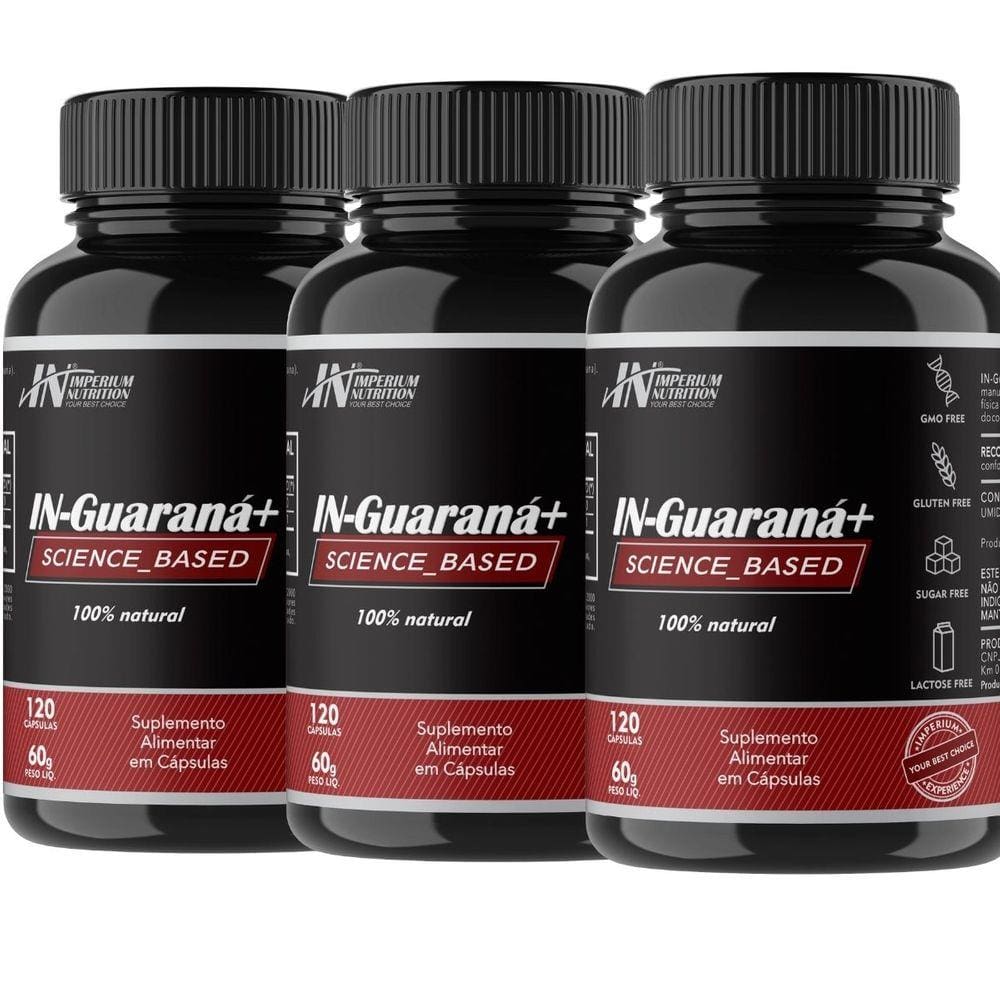 Combo 3x IN-Guaraná+ (Guaraná 360 Cápsulas) Imperium Nutrition