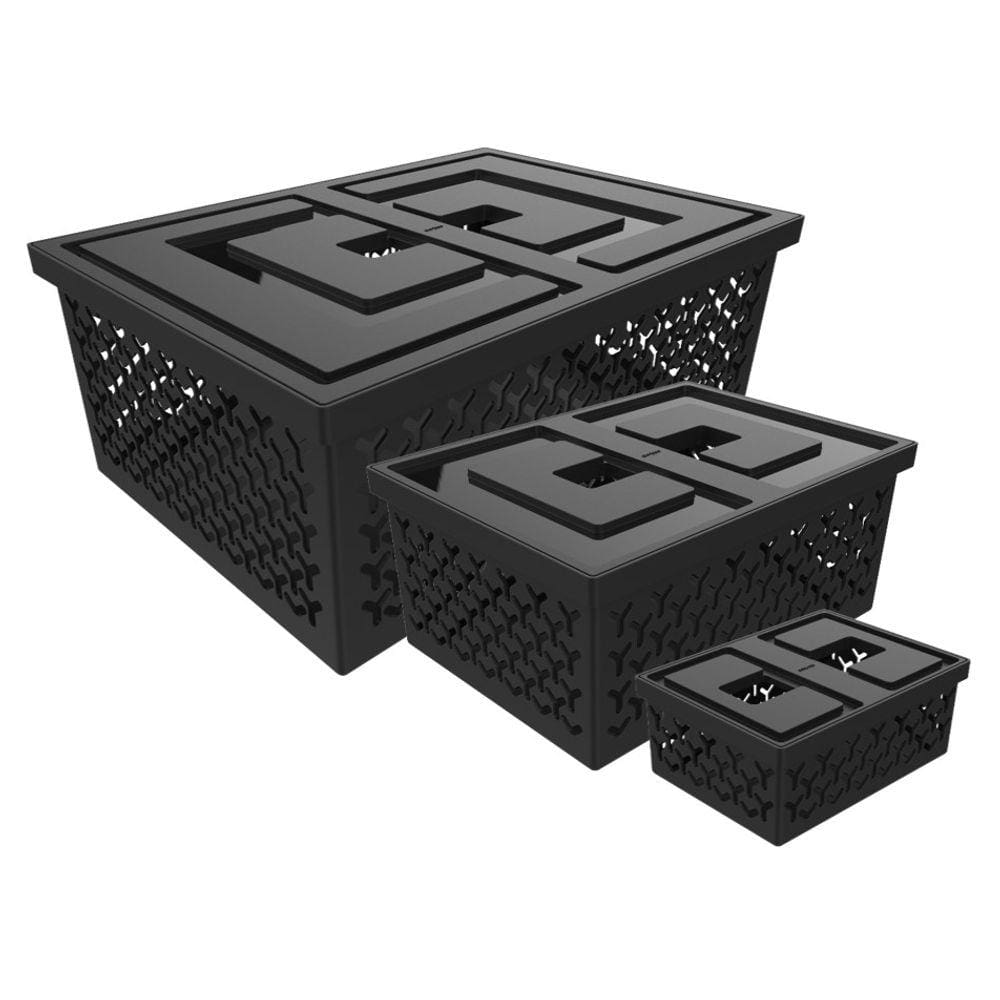 Kit 3 Cesto Organizador Caixa Para Closet Lavanderia - Crippa