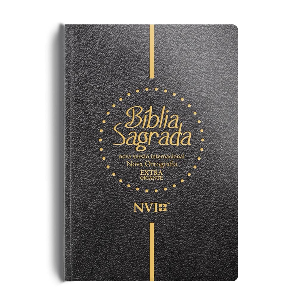Bíblia NVI extra gigante Novo Testamento - 2 cores - Semi luxo preta
