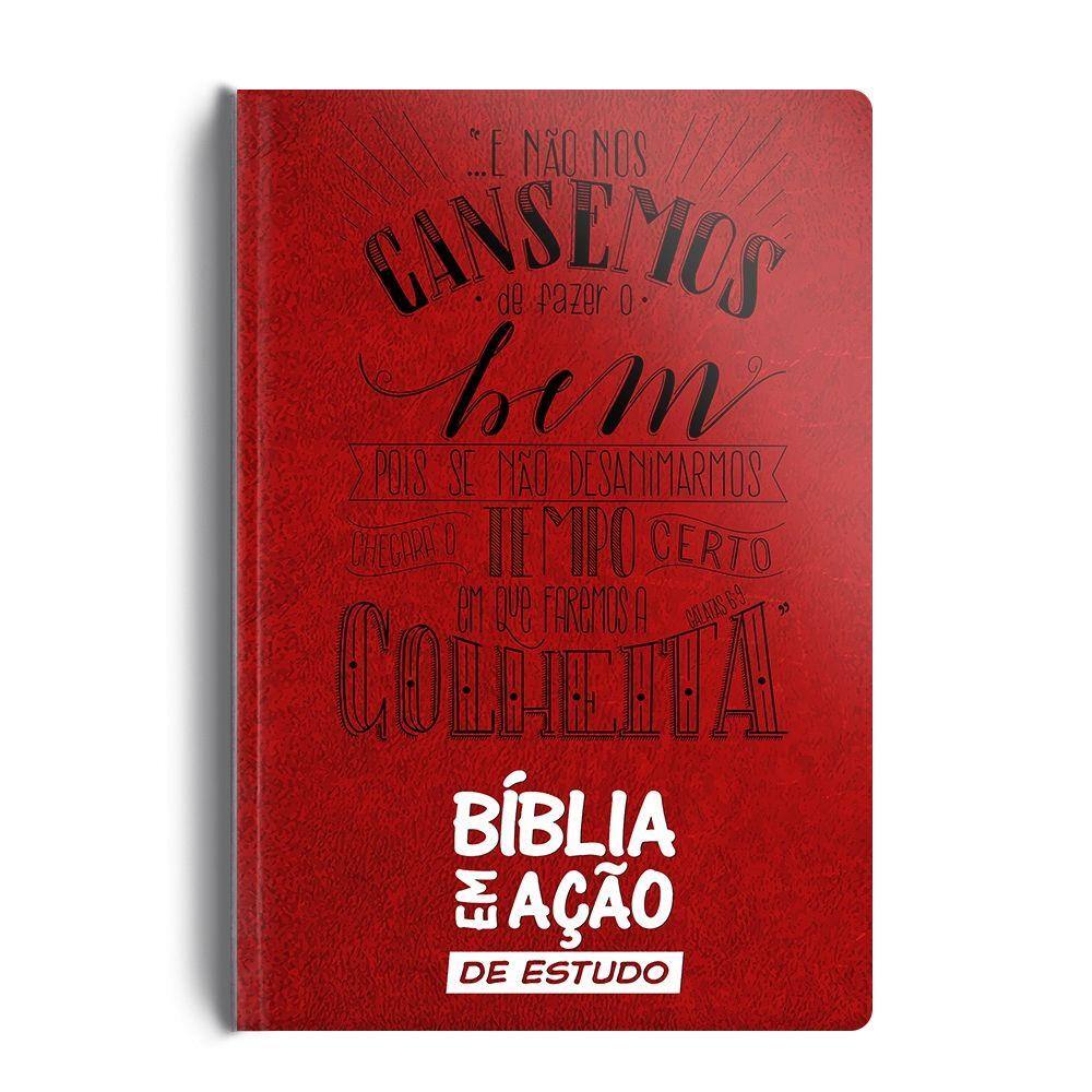 Bíblia em ação de estudo - Versão mensagem - Luxo vermelha