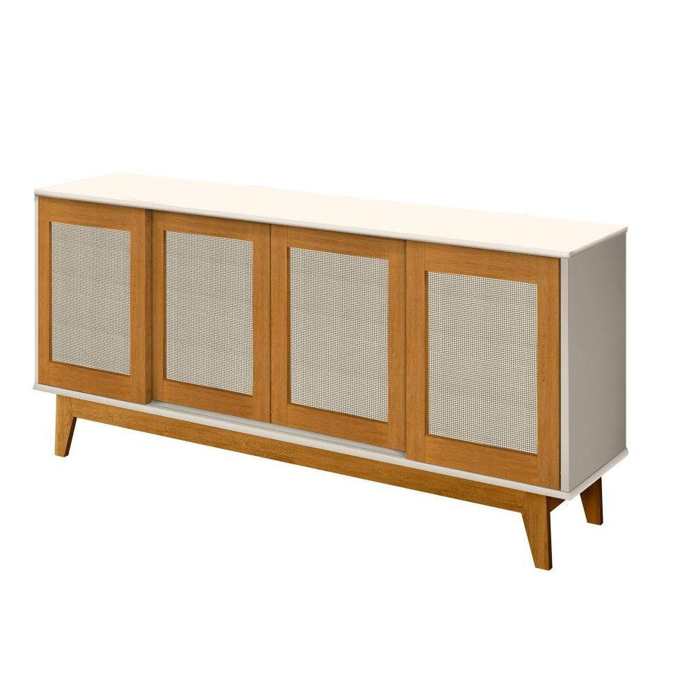 Buffet Detroit 4 Portas Tebarrot Branco Madeira Pés Madeira Sala