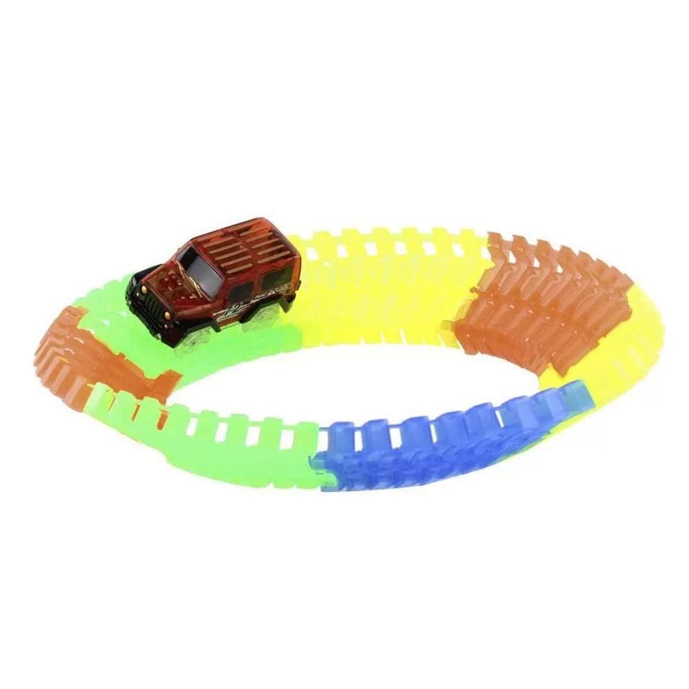 Super Pista Fluorescente c/ Carrinho - 56 Peças - BBR Toys - UNICA