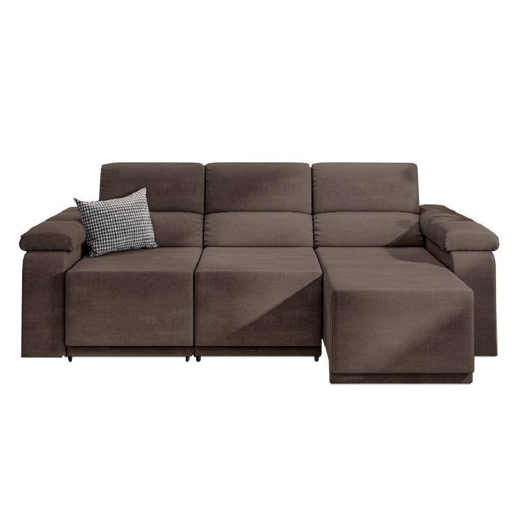 Sofá Retrátil 210m 3 Lugares Fox Marrom