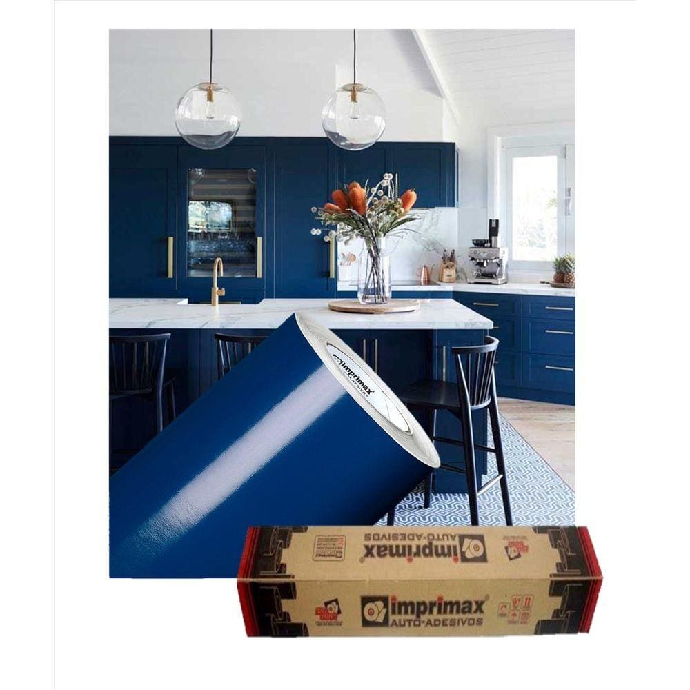 Adesivo para envelopamento de móveis Azul Noturno 2m x 50cm