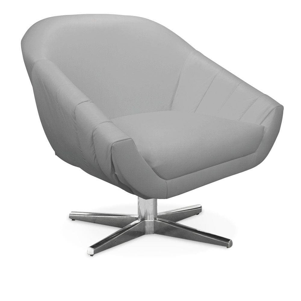 Poltrona Giratória Giovana Corino Base Cromada - D`Rossi