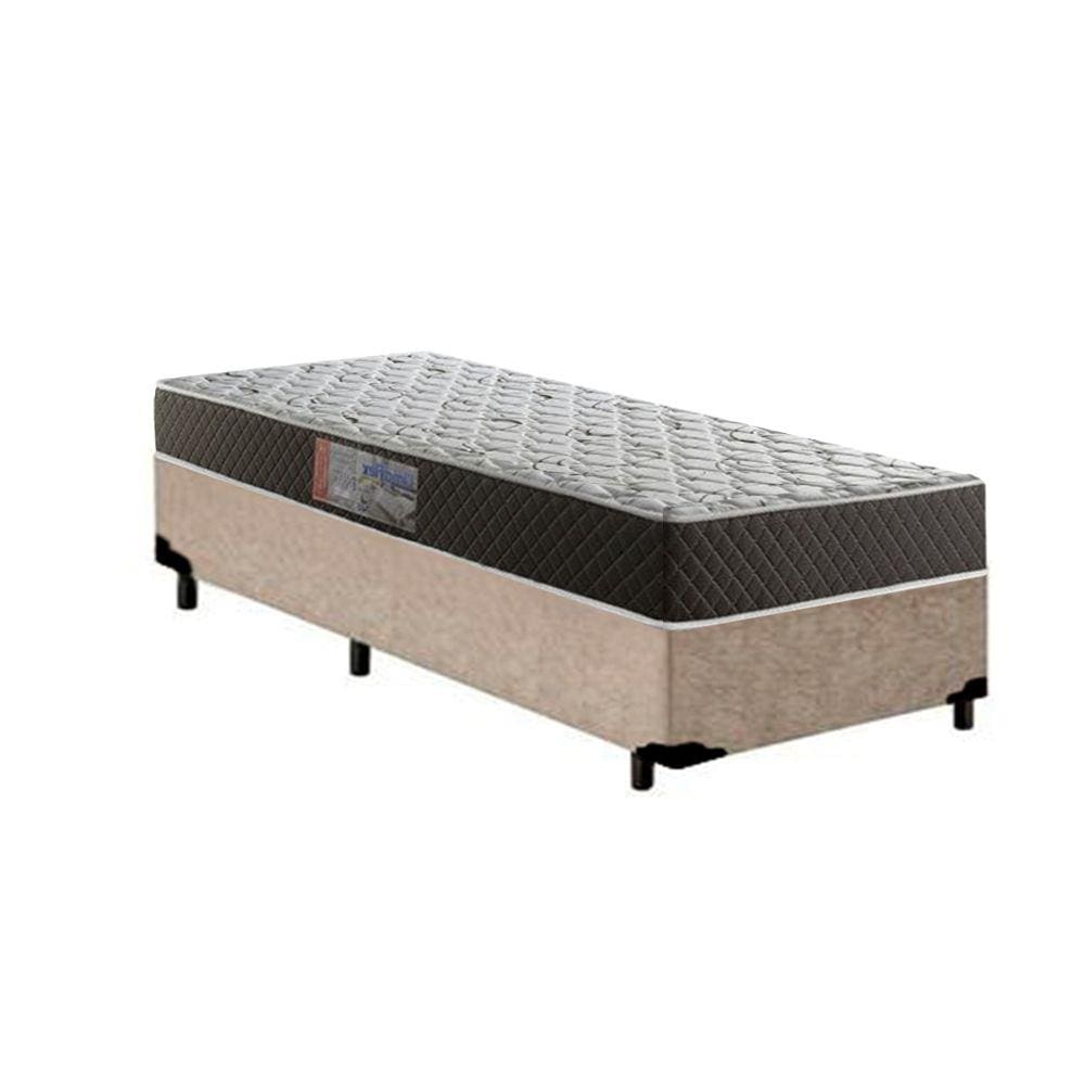Cama Box Casal Colchão Mola Ensacada Acolchões + Box Suede 68x138x188