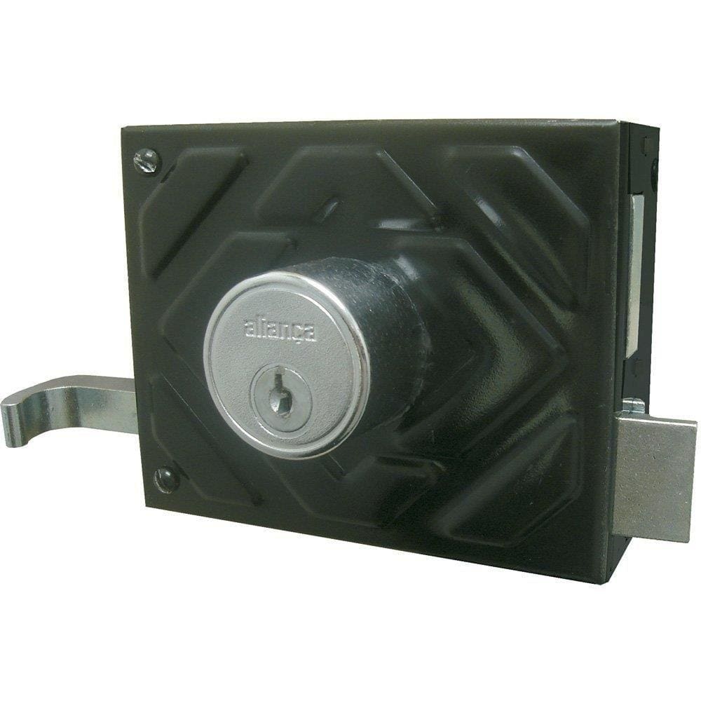 Fechadura Aliança F1500 Preto Fosco Sobrepor para Portão 100mm