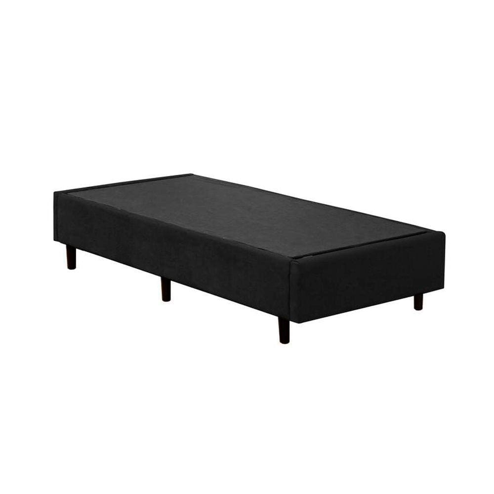 Cama Box Solteirão Acolchões Suede Preto 40x96x203