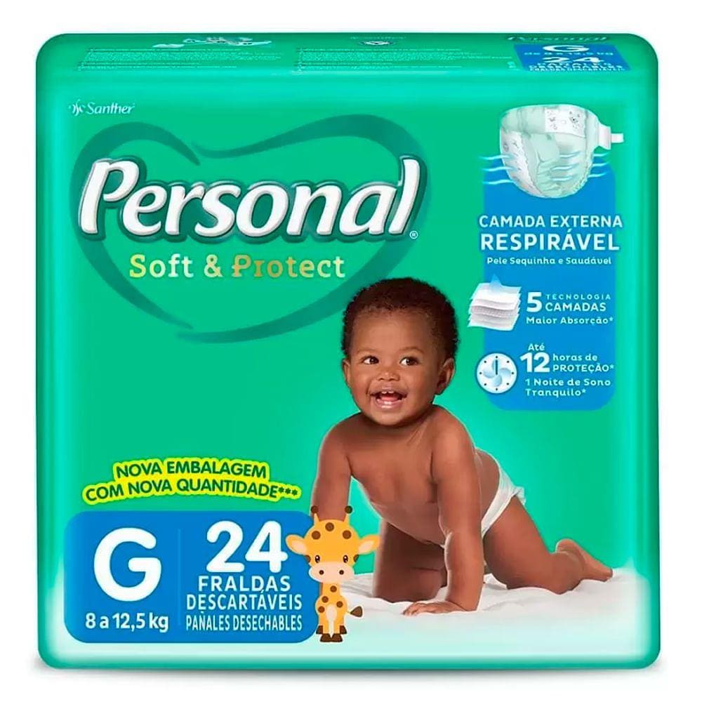 Fralda Personal Soft E Protect Jumbo G Com 24 Unidades