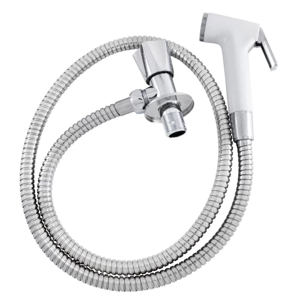 Ducha Higiênica Íntima Gatilho ABS Branco Completa Com Gatilho Registro 1,20m Rayco