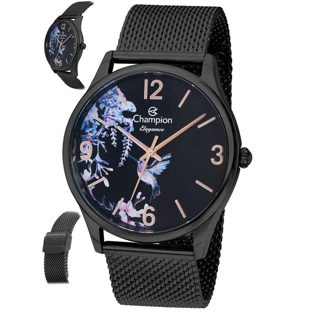 Relógio Champion Feminino Ref: Cn20775n Black Beija-Flor