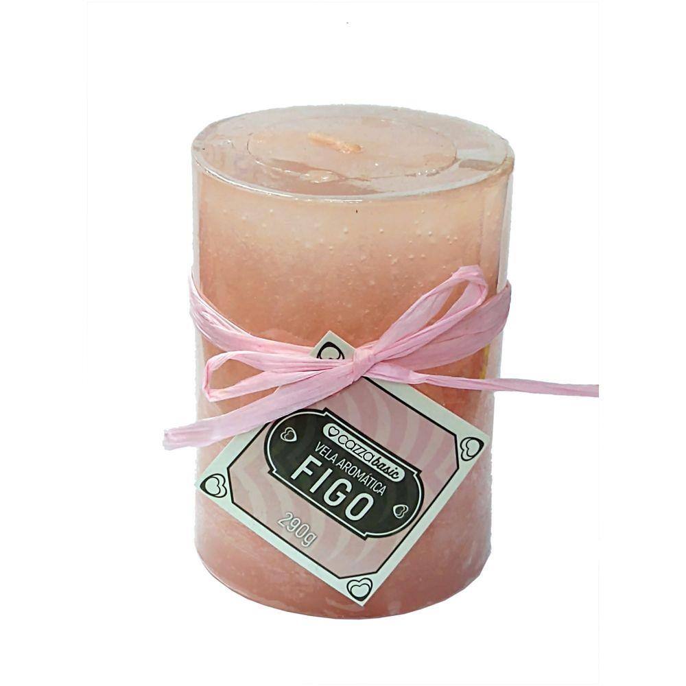Vela Aromática Figo Cor Rosa Decorativa 290G
