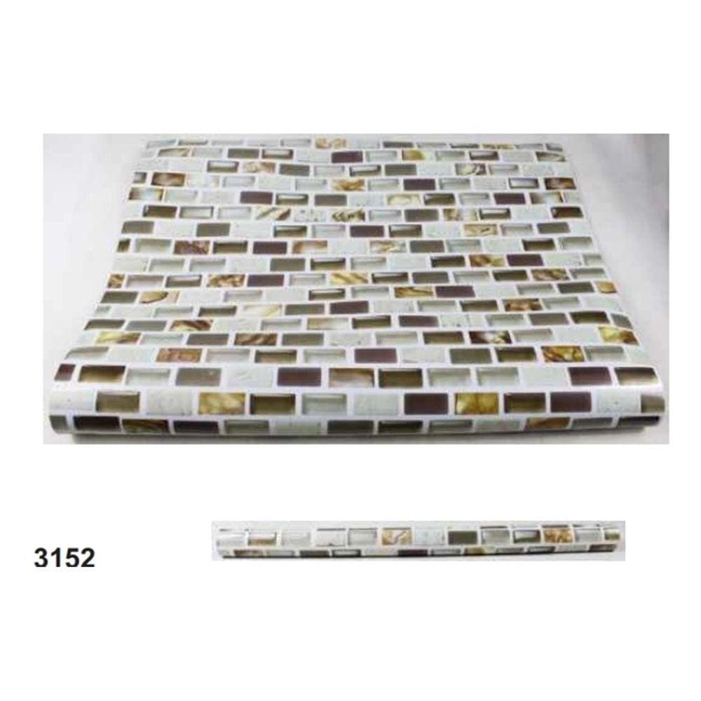Papel Adesivo Parede Pastilha Floral Madeira Lavável 5m AM-3152-1