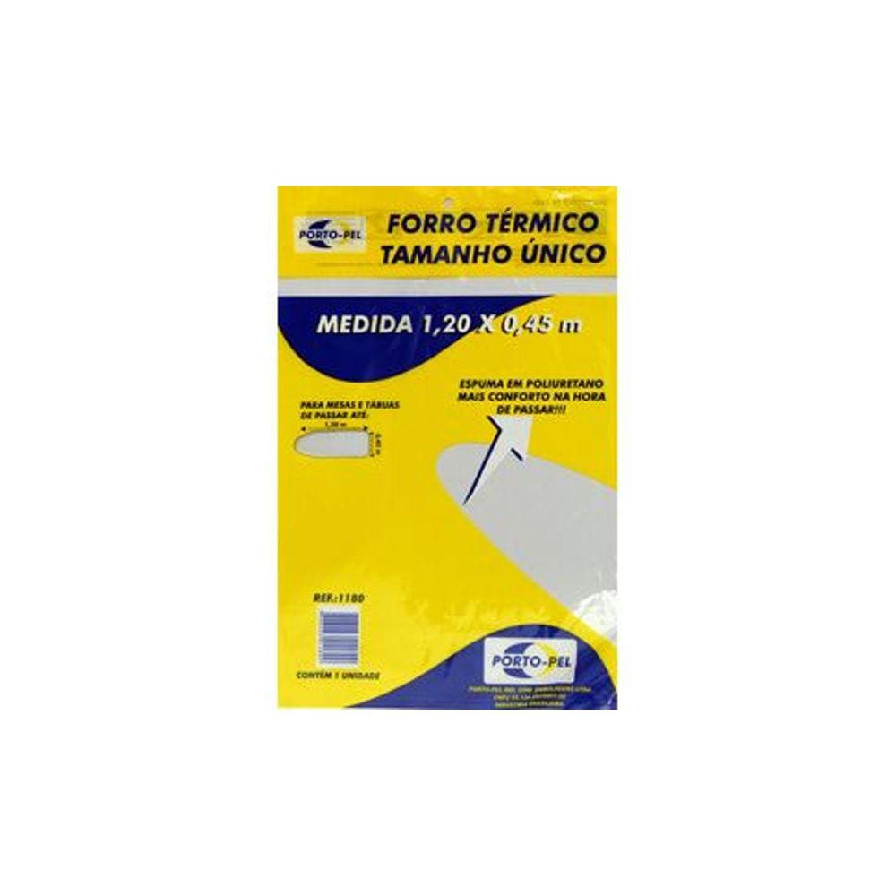 Capa Forro P/ Tabua De Passar Metalizado C/ Espuma Unico 1,20 X 0,45M Porto-Pel (Cod.1181)