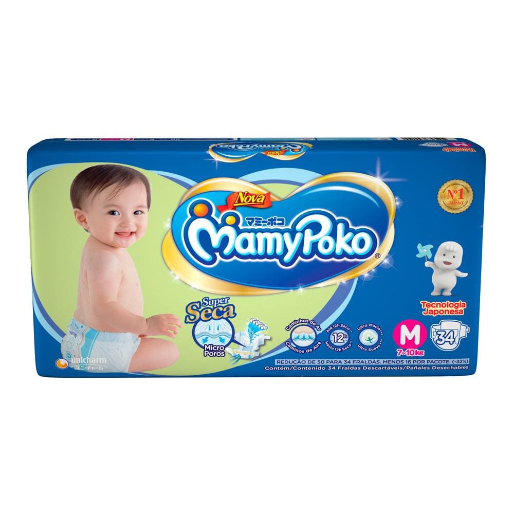 Fralda MamyPoko Fita M - 34 Unidades