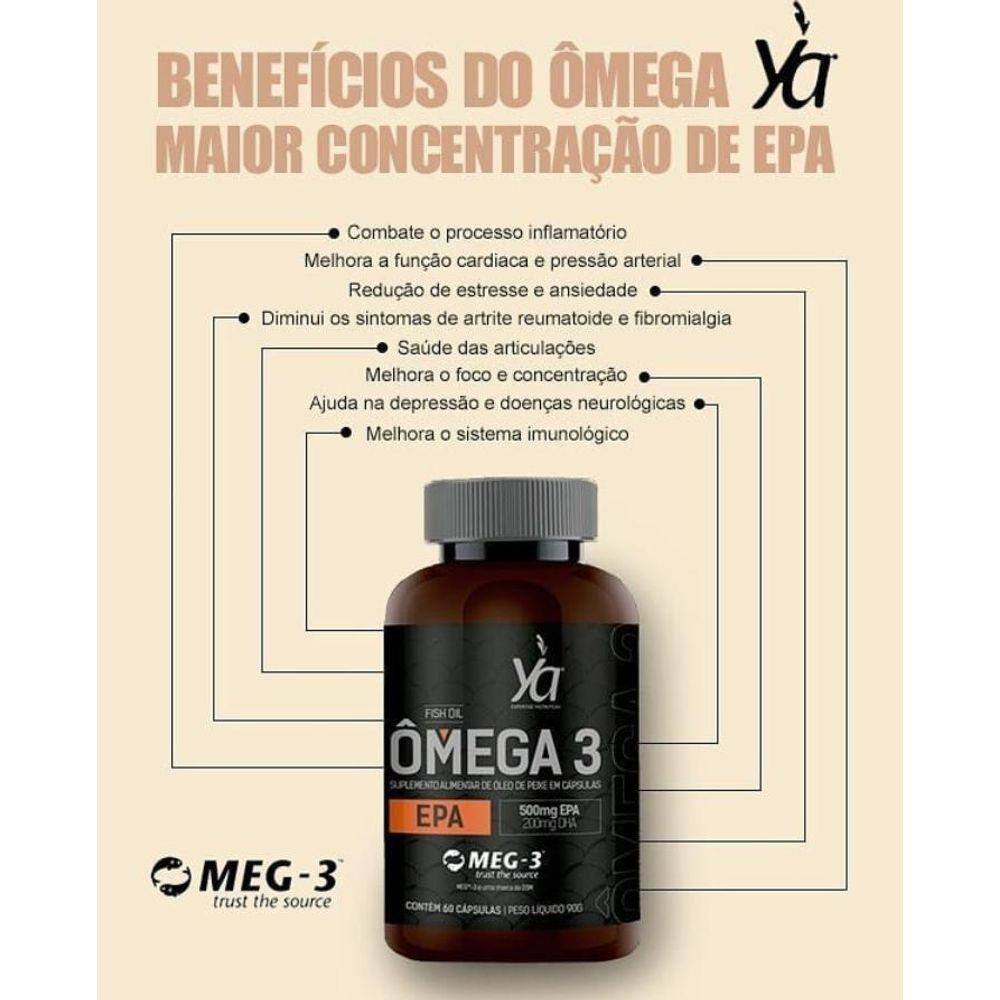 Ômega 3 Ya - Alta Concentração (500Epa/200 Dha) - 60 Caps | Extra