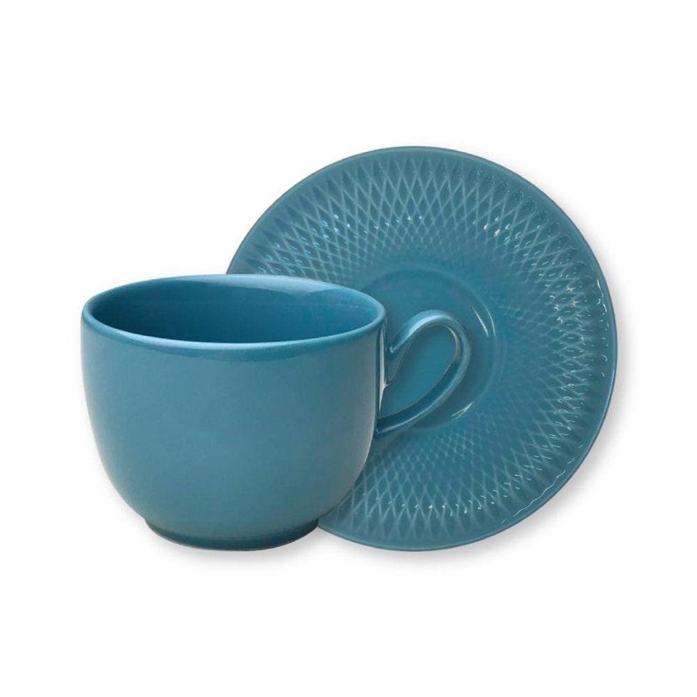 Xicara Cha Com Pires - Quartzo Azul - Oslo Germer 240 Ml