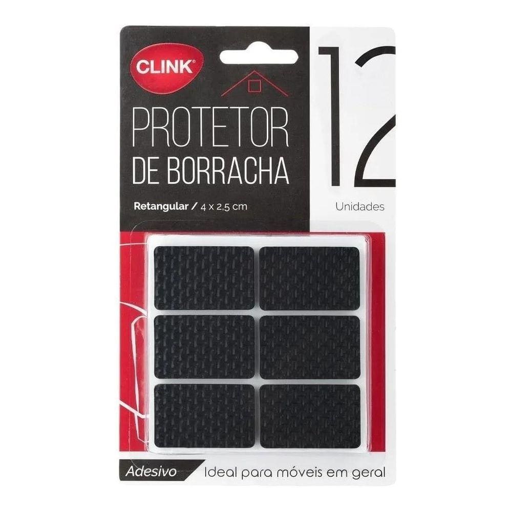 Kit 12 Protetor Adesivo Móveis Borracha Cadeira Portas Clink