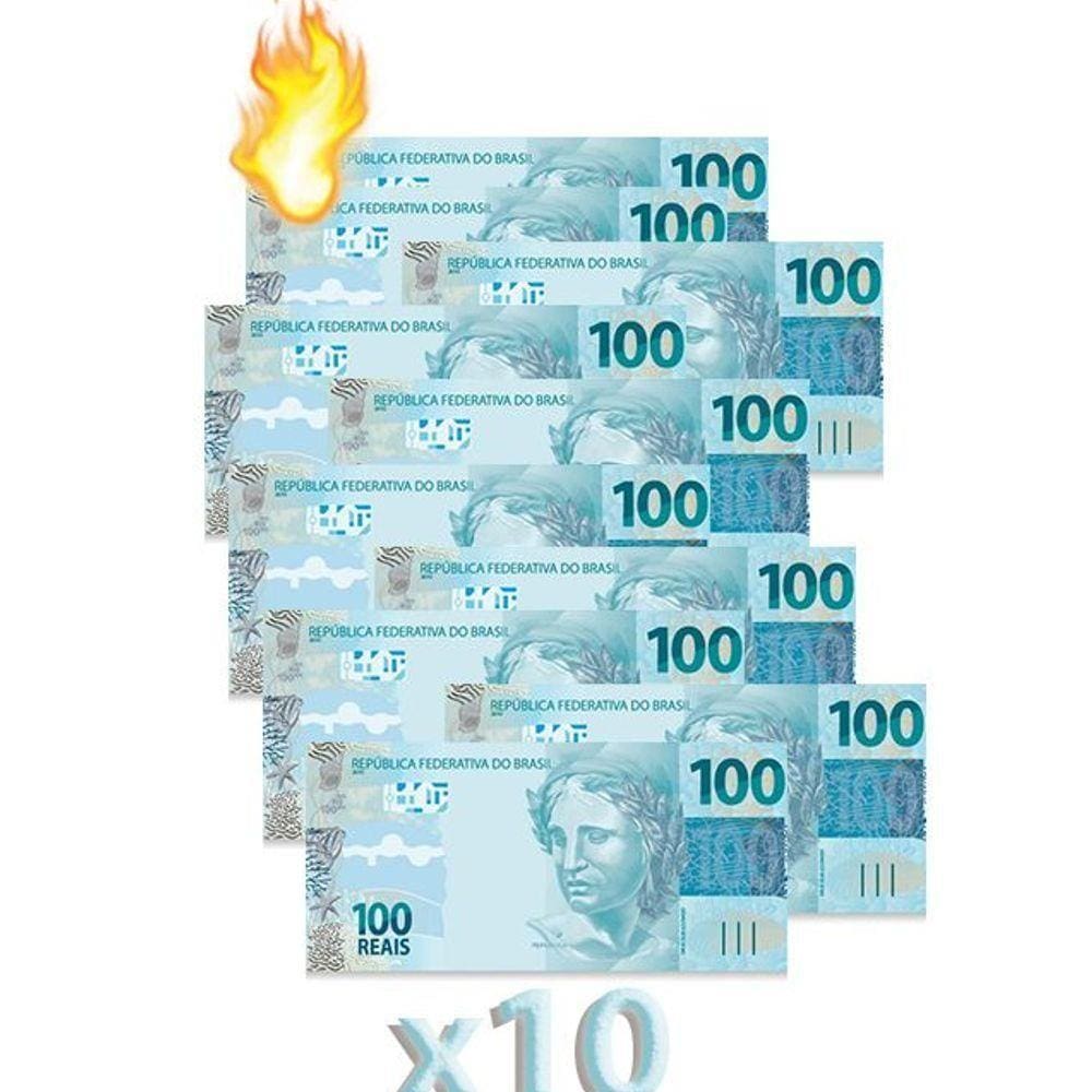 10 Burning Money - (notas Flash) 100 Reais B+