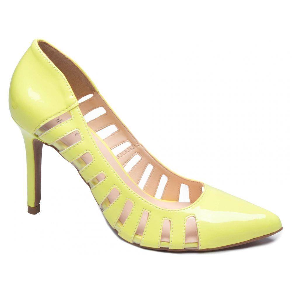 Sapato sola vermelha scarpin amarelo fosco bico fino salto alto 12 cm  calçado feminino | Todamulher.com.br