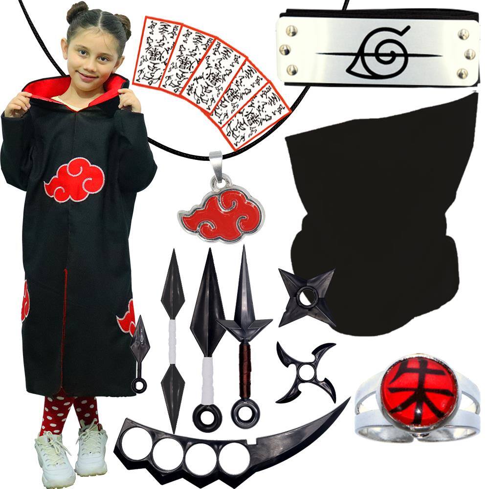 Kit Kunai + Anel Itachi + Manto Akatsuki + Colar e Bandana em Promoção |  Ofertas na Americanas