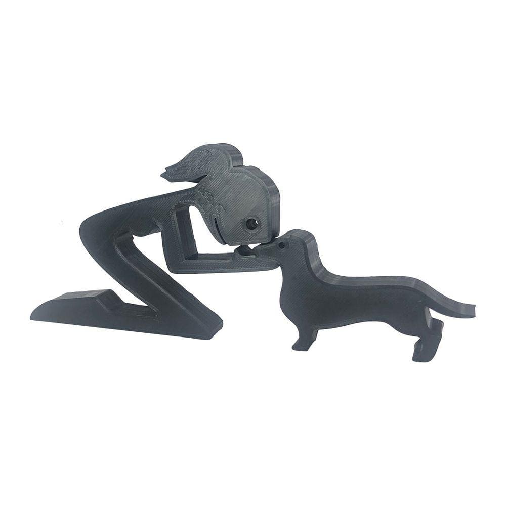Menina e Salsicha Cachorro Pet Decoração 3D