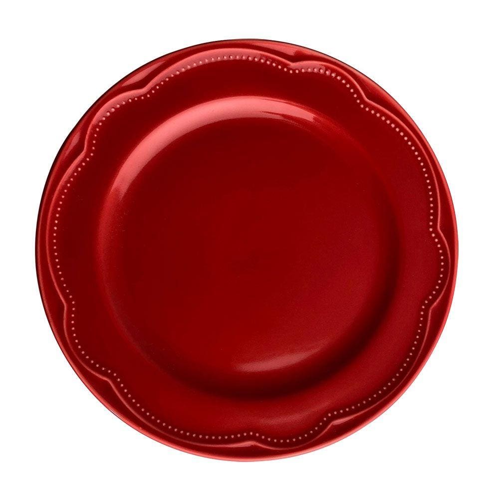 Prato de Sobremesa Porcelana Vermelho Cottage Germer