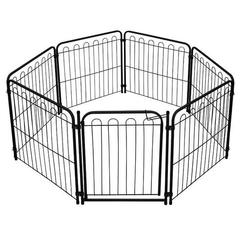 Cercado Cães Canil Pet Cão Cachorro 6 Módulos + Portão Preto