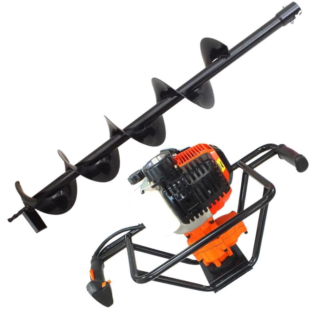 Perfurador de Solo Vulcan VPS520 2T 52cc 2,5hp á Gasolina Broca 80x12cm Com Pino Trava Potente e Resistente Ideal Para o Plantio