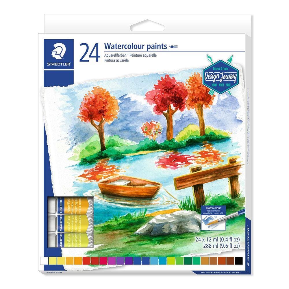 Estojo de Tinta Aquarela Staedtler com 24 Cores