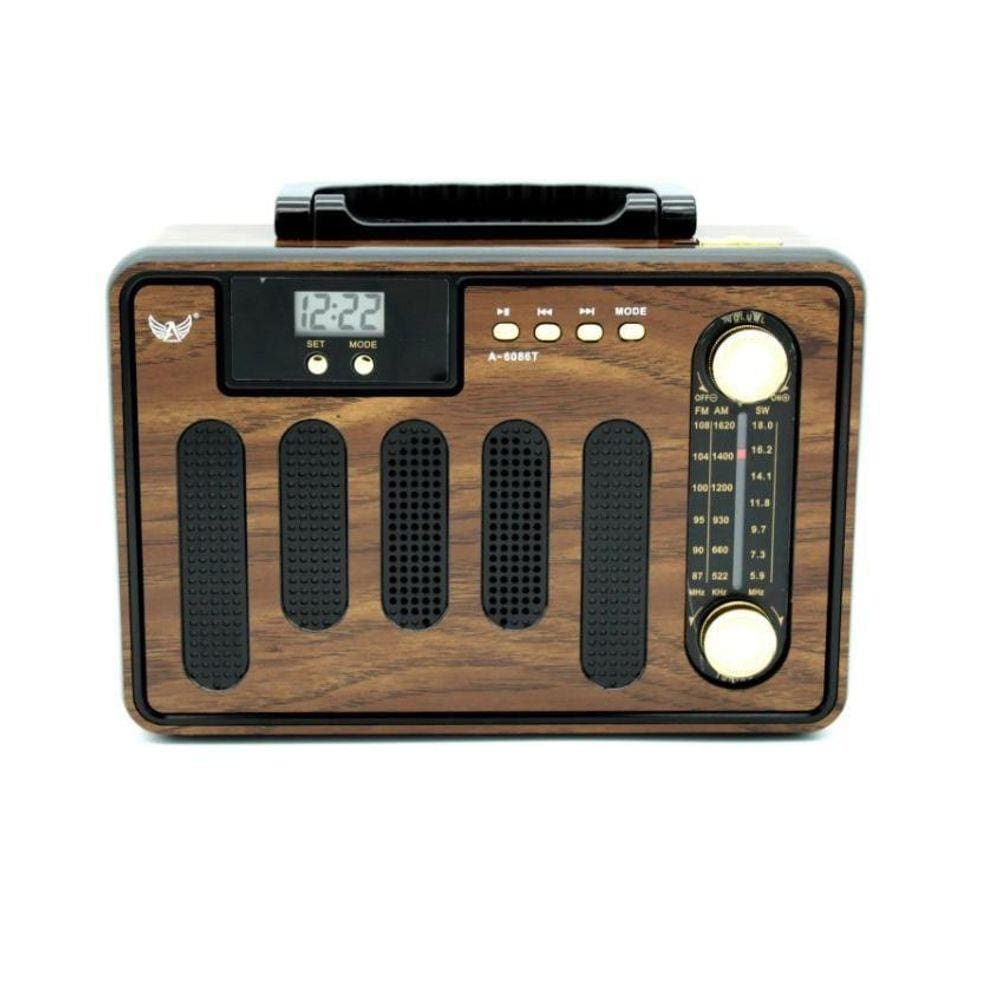 Radio Vintage Am Fm Com Relógio Entradas Pendrive Aux Antena