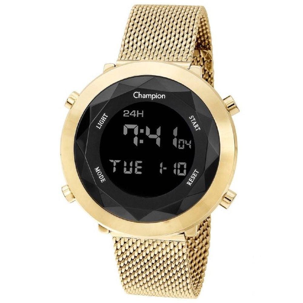 Relógio Champion Feminino Digital Ch48028U Dourado Negativo