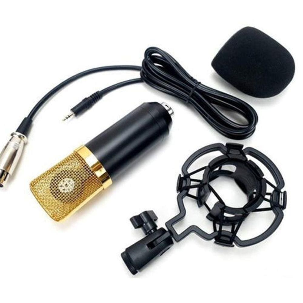 Microfone Condensador Mx700 Profissional + Suporte Mesa -Mxt
