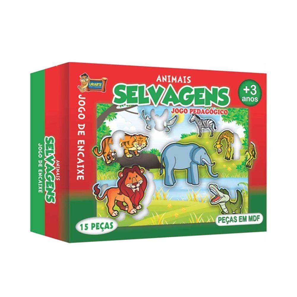 Jogo de Encaixe Pedagógico Animais Selvagens