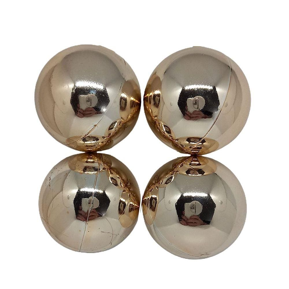 Bola de Natal Rosê Gold Metalizada 5cm - 4 Und.