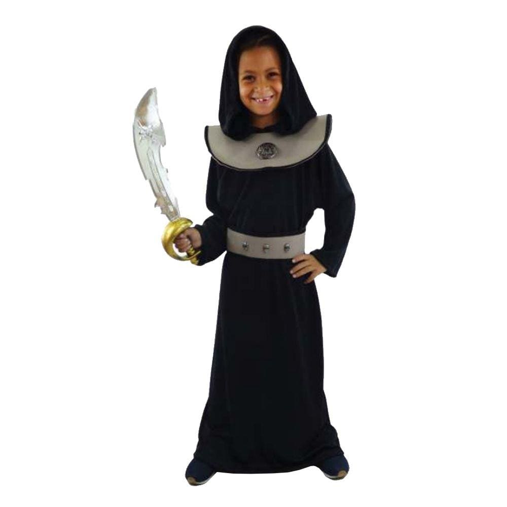 Fantasia de Mago Preto Infantil com Acessórios Cinza