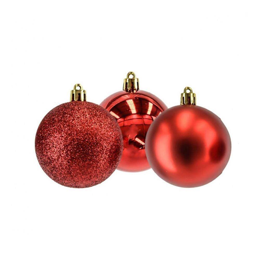 Bola de Natal Kit Vermelho Misto 5cm - 12 Und.