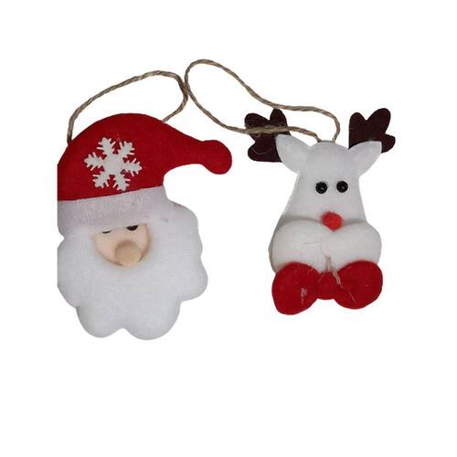 Enfeite para Pendurar Papai Noel e Rena | Extra Enfeite para Pendurar Papai Noel e Rena | Extra