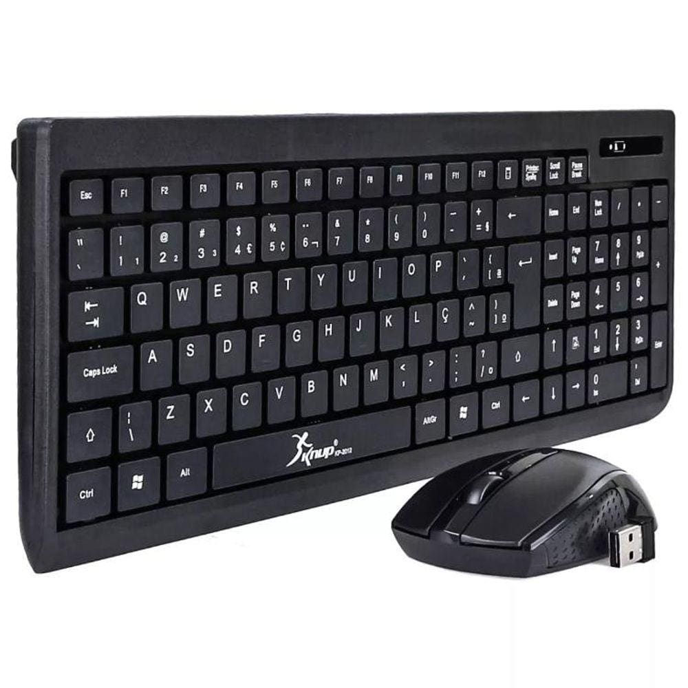 Kit teclado e mouse sem fio Knup kp2012 óptico 2.4Ghz