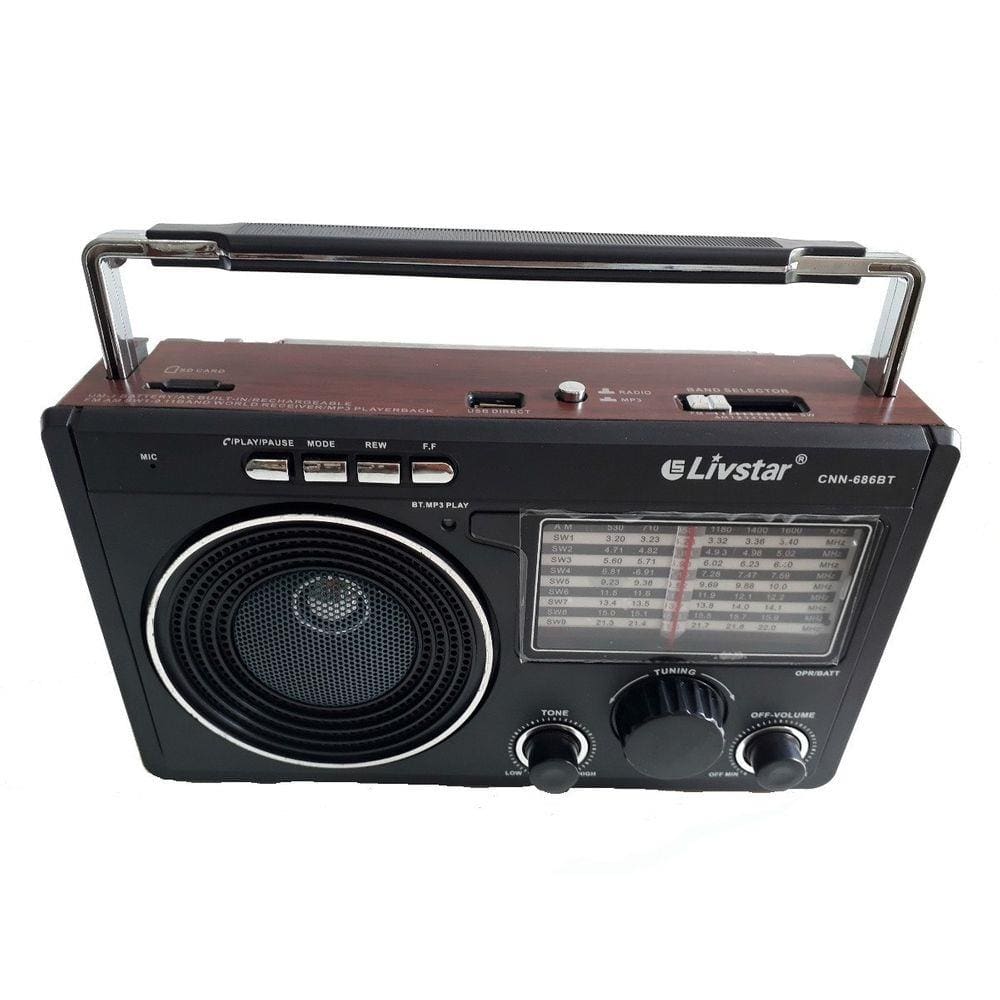 Caixa Som Portátil Retrô Rádio vintage Fm Am Sw1-9 110v 220v