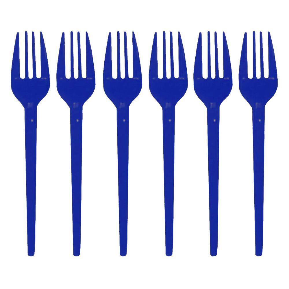 Garfinho Descartável Azul Escuro para Festas - 50 Unidades