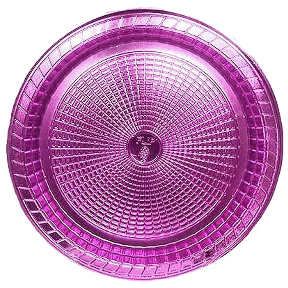 Prato Descartável Metalizado Pink 22cm - 6 Unidades