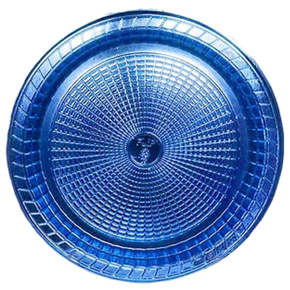 Prato Descartável Metalizado Azul 22cm - 6 Unidades