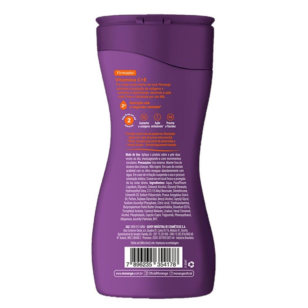 Creme Hidratante Corporal Monange Firmador Q10 Vitamina C + E Extrasseca 200ml