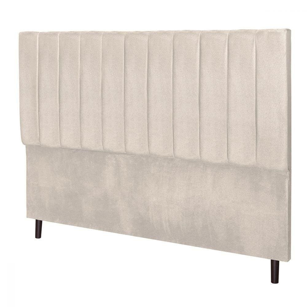 Cabeceira Casal King Jbe Leblon Marrom 195cm Box 193cm Creme