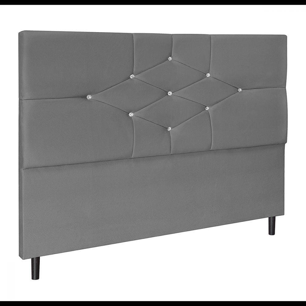 Cabeceira Solteiro Jbe Camboriú Preto 94cm Box 88cm Cinza