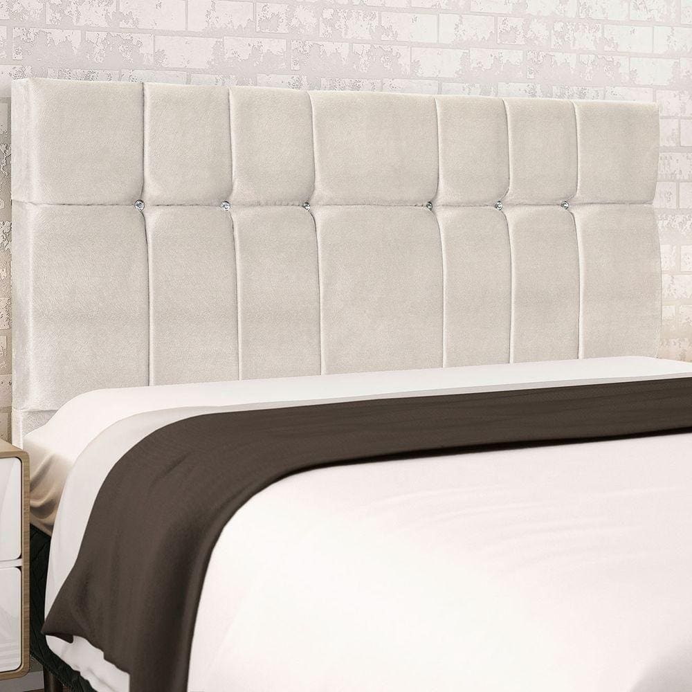Cabeceira Casal Queen Jbe Opala 164cm Bege Cama Box 158cm