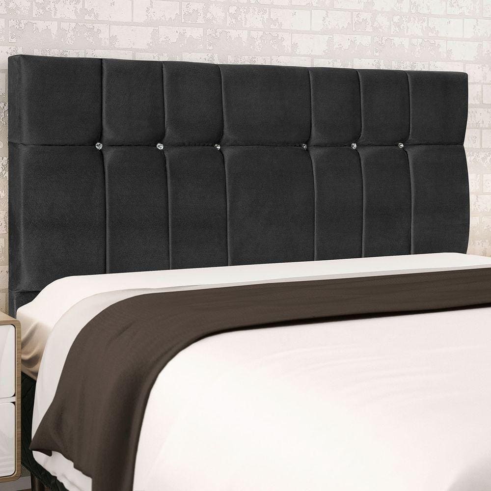 Cabeceira Casal Queen Jbe Opala 164cm Preto Cama Box 158cm