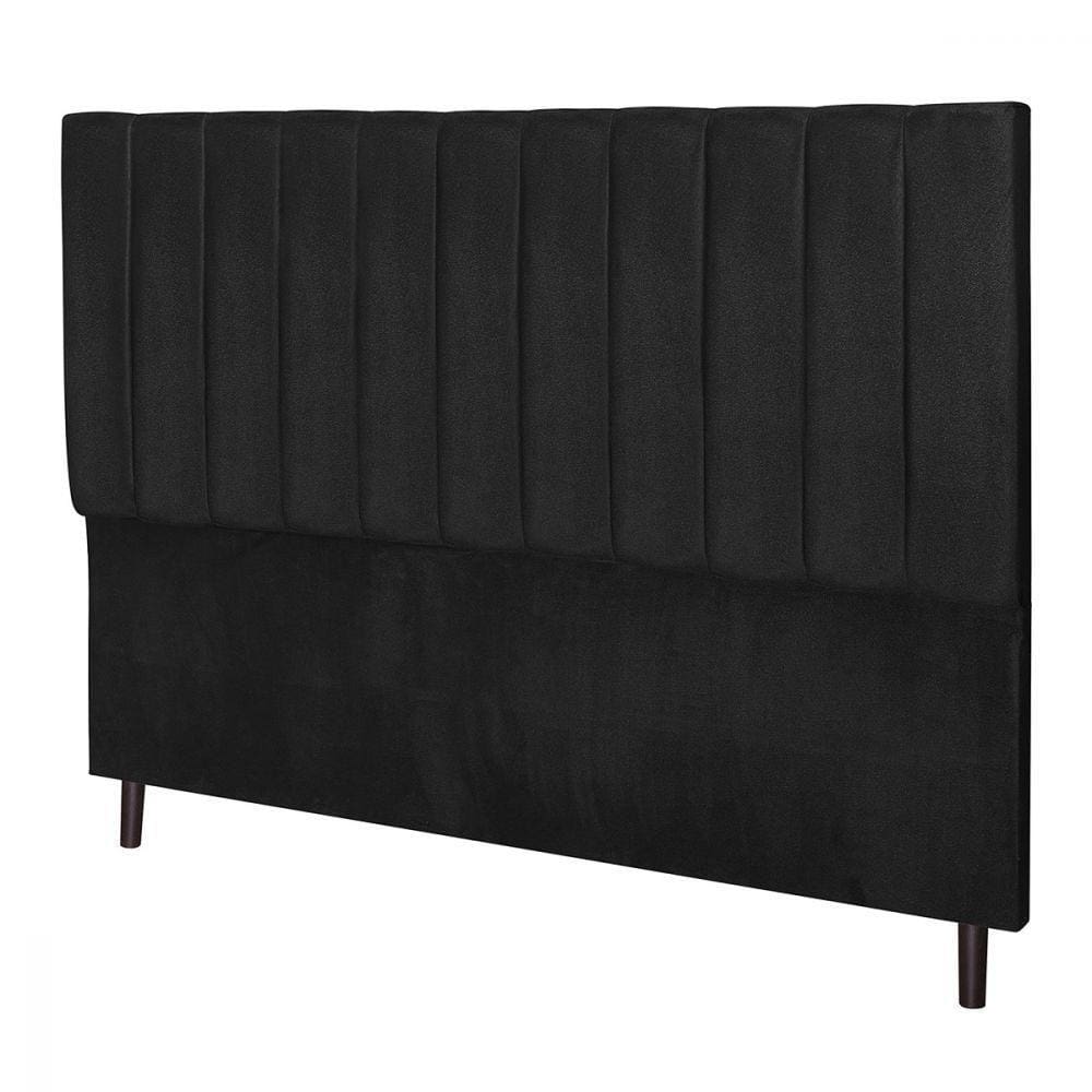 Cabeceira Casal Jbe Leblon Bege144cm Cama Box 138cm Preto
