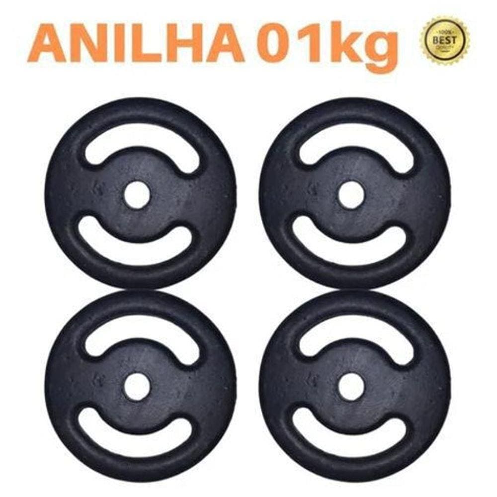 Kit 4 X Anilhas Super Premium De 1Kg Ferro Pintada